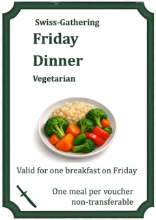Dinner Friday Vegetarian CHF 17,-