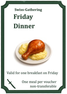 Dinner Friday CHF 17,-